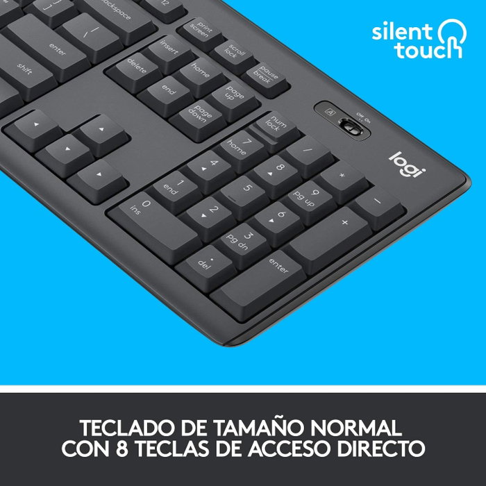 Logitech MK295 Silent Combo Inalámbrico de Teclado y Ratón, Grafito, Español Logitech MK295 Silent Combo Inalámbrico de Teclado y Ratón, Grafito, Español